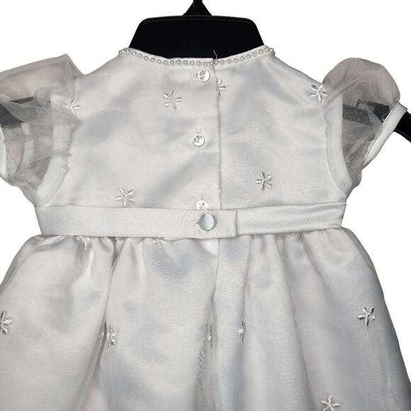 Infant Baby Girl Formal Dress, Embroidery & Beads Baptism Christening Gown, 6-9m - Picture 8 of 10